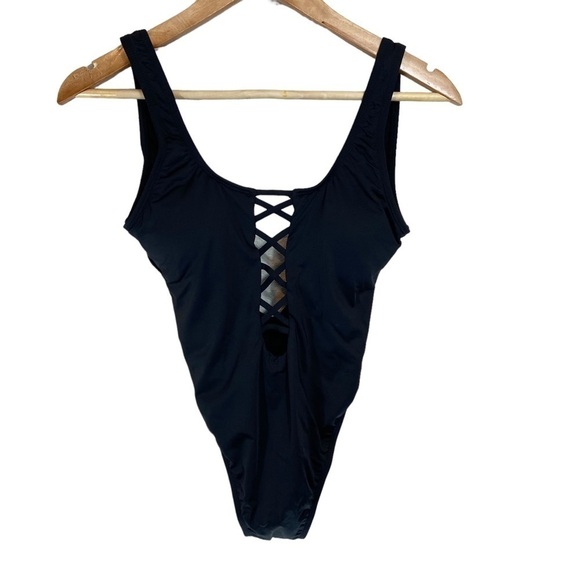 The Bikini Lab Solid Criss-Cross One-Piece Swimsuit NWOT - Picture 4 of 6